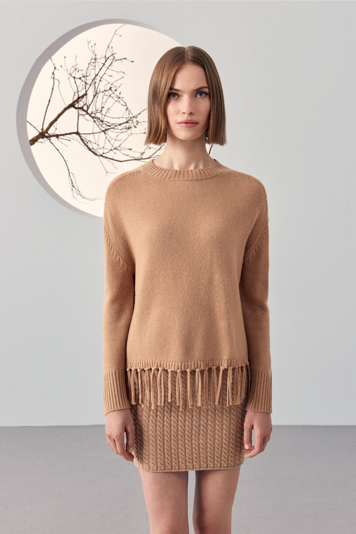 Fringe Crew-Neck Sweater