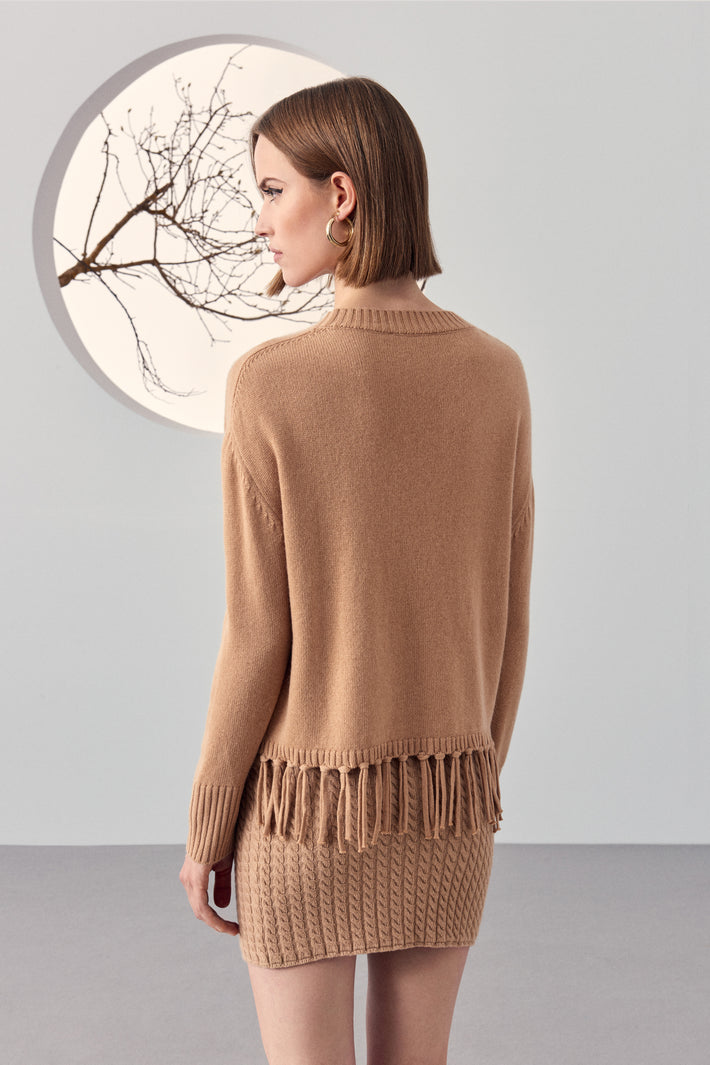 Fringe Crew-Neck Sweater