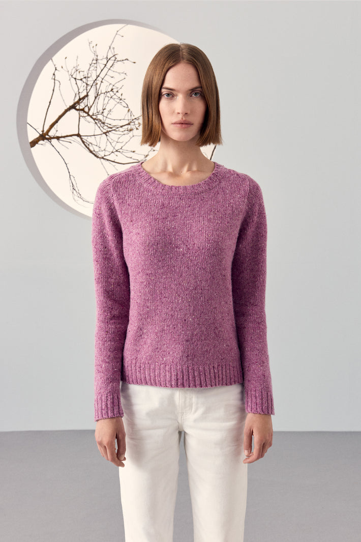 Boat Neck Fantasy Yarn Sweater