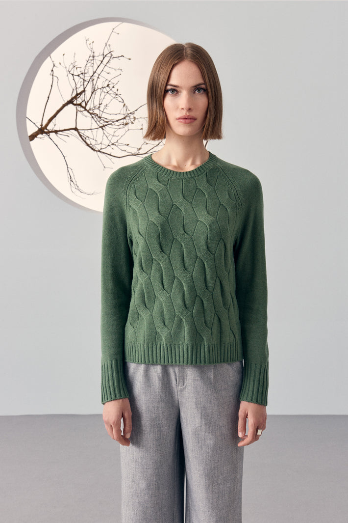 Maglia Girocollo Trecce