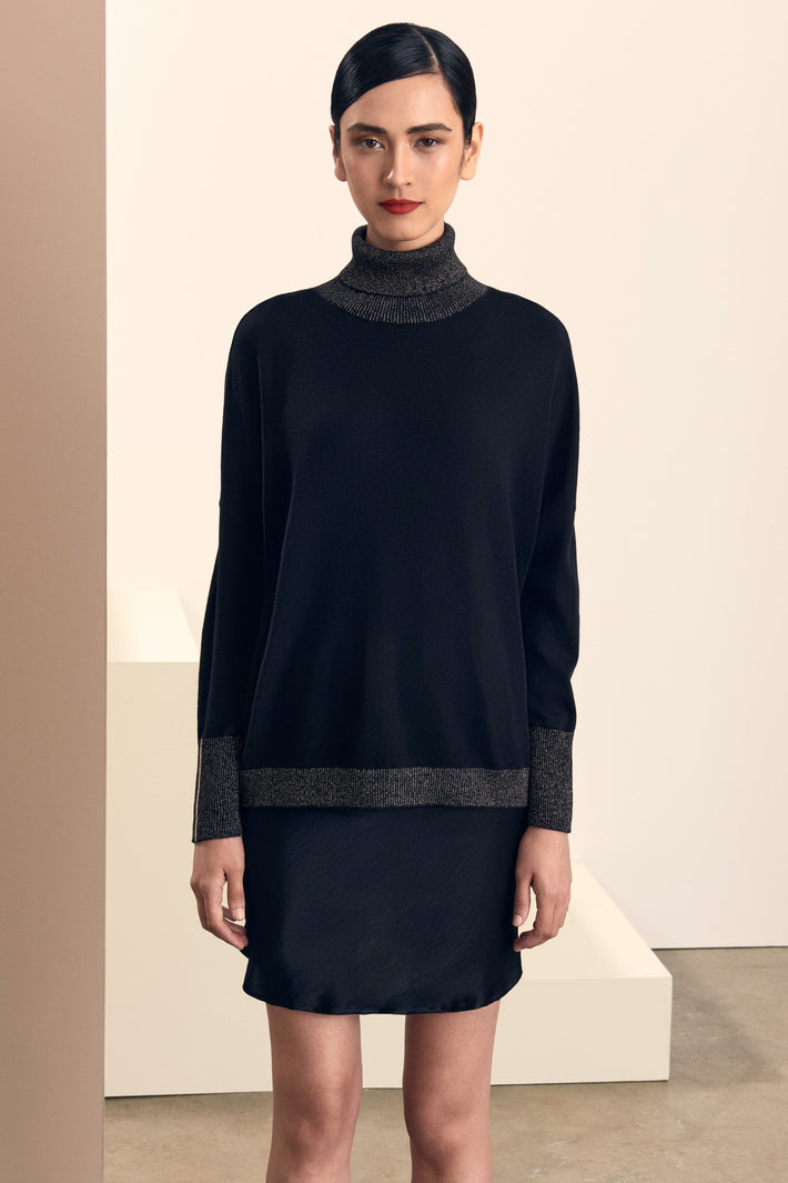 Maglia Collo Alto Lurex
