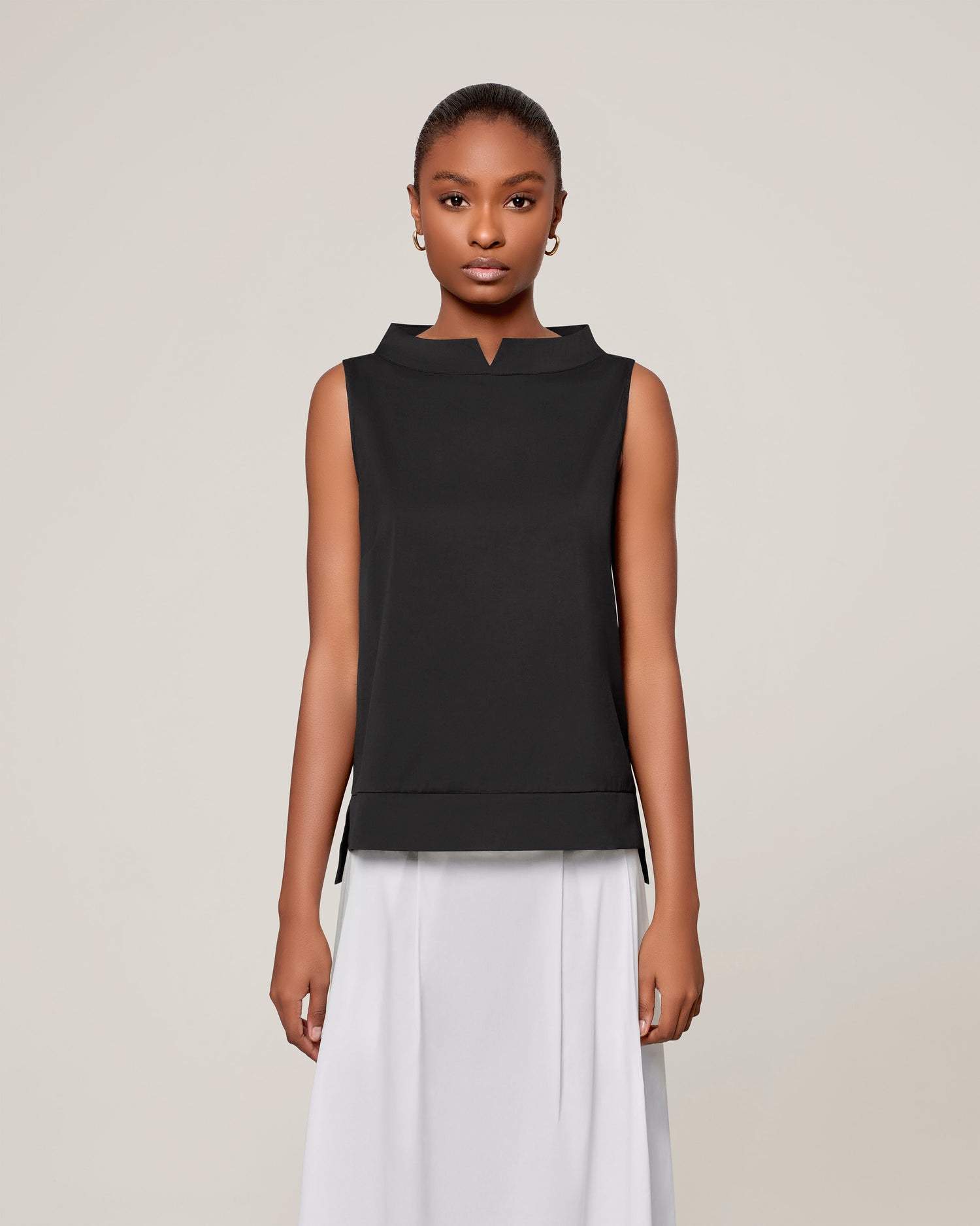 Crater neck tank top